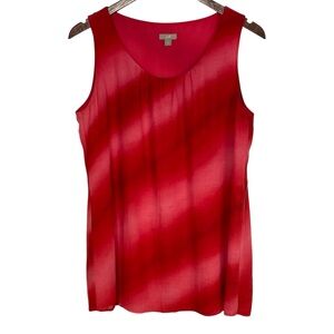 J.Jill Red/Pink Sunkissed Cotton/Silk Sleeveless Blouse Tank Size S